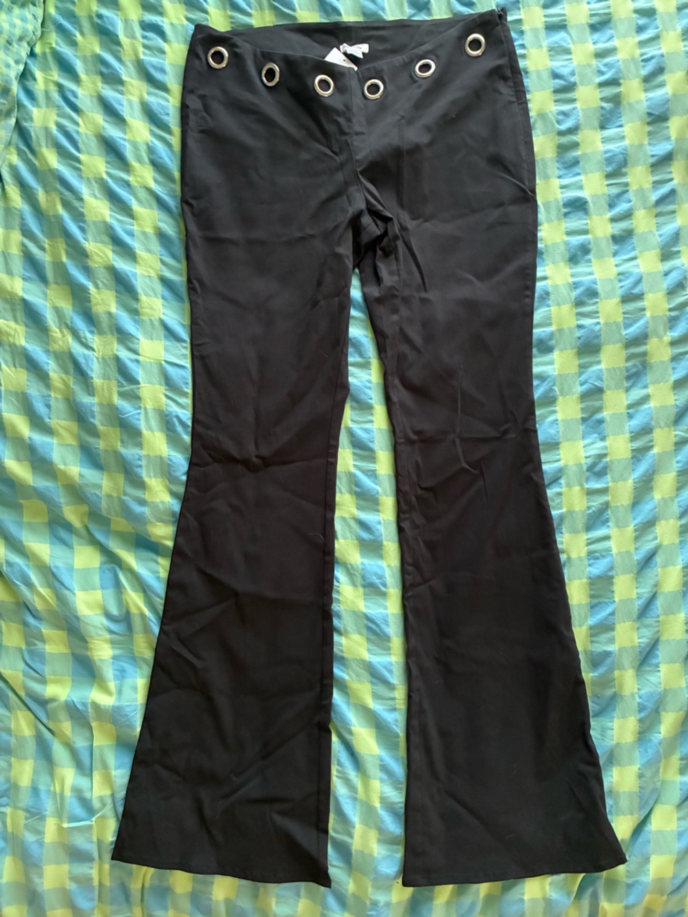 Urban outfitters low rise Black Flared Women's Pants with Eyelet Waist